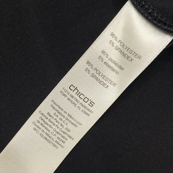 Chicos 1 Tunic Top Womens M 8 Scoop Neck Long Sleeve Colorblock Stretch - Picture 8 of 11